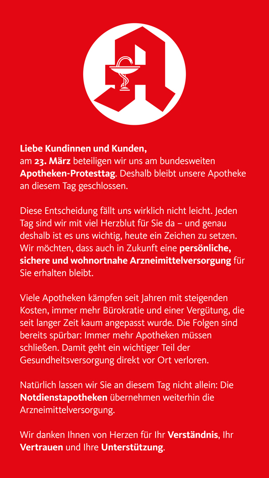 Apotheken-Protesttag am 23. März